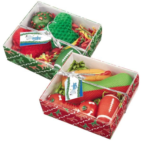 Grriggles Holiday Hound Dog Toy Gift Set 4 pk