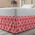 thumbnail image 1 of Ikat Bed Skirt, Eastern Inspired Pattern with Geometric Elements Repetitive Motifs Abstract Shapes, Elastic Bedskirt Dust Ruffle Wrap Around for Bedding Decor, 4 Sizes, Multicolor, by Ambesonne, 1 of 2