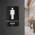 thumbnail image 4 of Letrero de Baño, Placa para Colgar en La Pared con Señalización Acrílica Braille para Baño, para Cafetería, Puerta Pública O Pared, Negocio, Hogar Com Hombres, 4 of 6