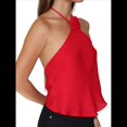 thumbnail image 2 of Camiseta Sin Mangas de Lunares Y2k para Mujer, Estilo Halter, Sin Mangas, con Cuello Halter, Camisola Sin Espalda y Decoración de Rosas. Rojo S, 2 of 7