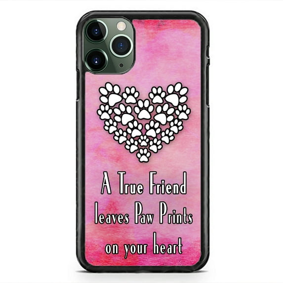 Dog Cat A True Friend Leaves Paw Prints Slim Shockproof Hard Rubber Custom Case Cover For iPhone 13 Pro Max 12 11 X Xs
