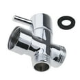 thumbnail image 1 of Adaptador en T para válvula desviadora de latón compatible con tubo vertical rígido termostático (plateado) (1 pieza), 1 of 5