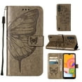 thumbnail image 1 of Galaxy A01 Wallet Case, Embossed Butterfly PU Leather Credit Card Holder Slots Full Body Protection Kickstand Flip Folio Shockproof TPU Phone Cover for Samsung Galaxy A01,Gray, 1 of 7