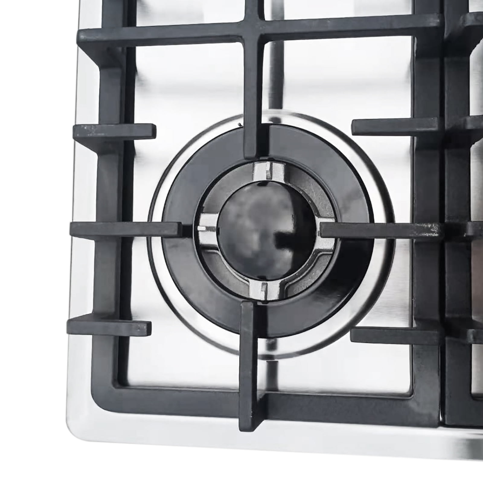 Wildnix Gas Cooktop with 4 High-Powered Burners – Cast Iron Grates, Energy-Efficient, Safe Ignition, Even Heating for Cooking Multiple Dishes at Once, Ideal for Home Kitchens