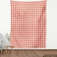 thumbnail image 4 of Ambesonne Plaid Fabric by the Yard Upholstery, Retro-Modern Checkered, 1 Yard, Orange White, 4 of 5
