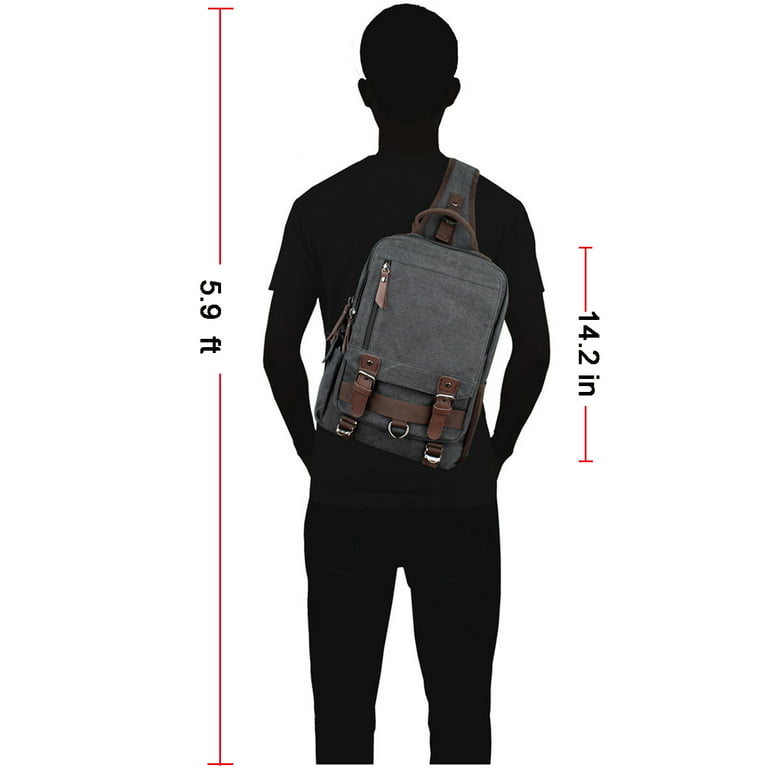  Leaper Canvas Messenger Bag Sling Bag Cross Body Bag Shoulder  Bag Black, L : Clothing, Shoes & Jewelry