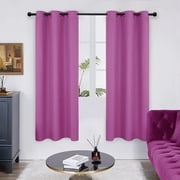 P5HAO Grommet Blackout Curtains for Kid Room, Room Darkening Thermal Insulated Window Curtain, 42x84-inch,Fuchsia Pink, 1 Panel Fuchsia Pink 42x84 Inch