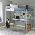 thumbnail image 2 of Pemberly Row Metal Twin Bed with Workstation in Silver, 2 of 2