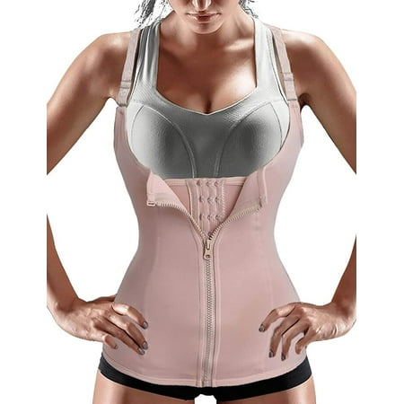 

Women s Zipper Sweat Sauna Body Shaper Slimming Vest Waist Trainer Weight Loss Adjustable Vest Fat Burner Hourglass Workout