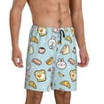thumbnail image 2 of Pofeuu Rabbit Burger Coffee Print Men's Soft Woven Elastic Waistband Sleep Pajama Short-Small, 2 of 6