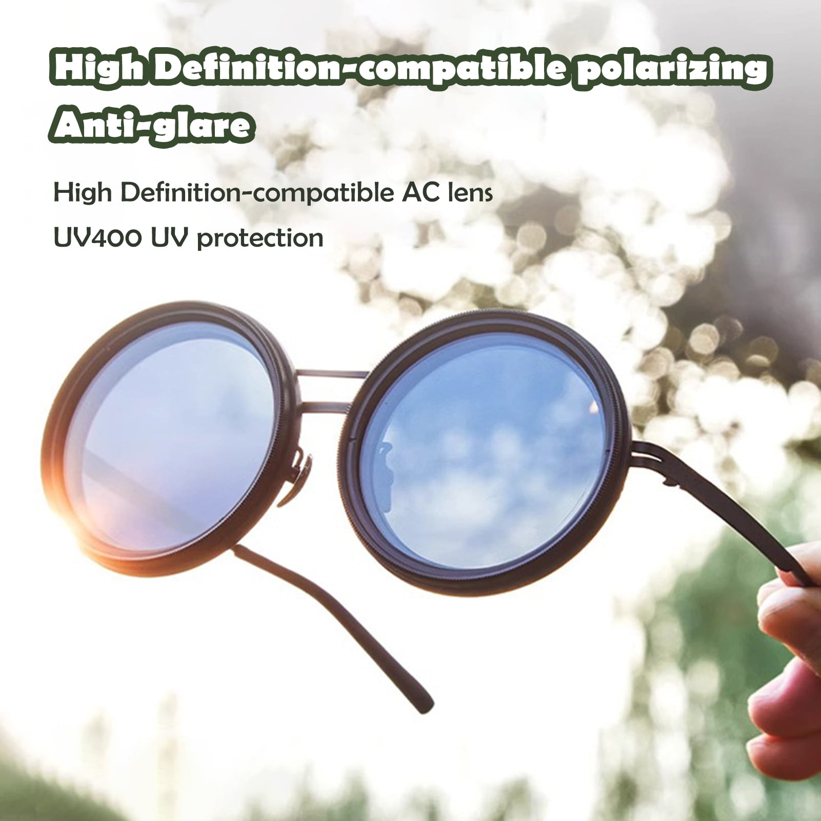 小物 GDC round sunglasses GZCW Rounded Polarized Glasses 1-9 Gears Adjustable