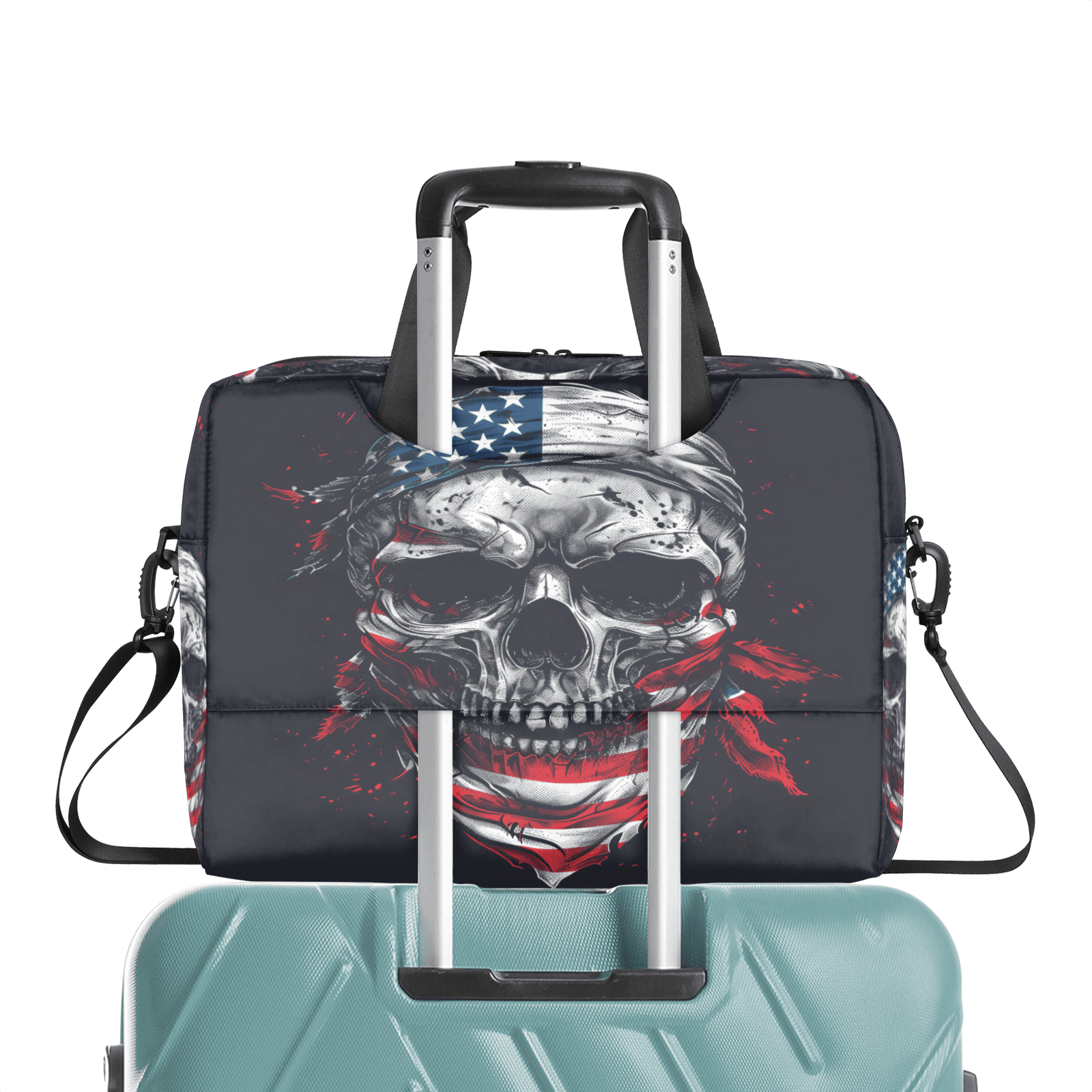 Herdesigns Funny Skull Skeleton Laptop Bag for Women Men, Computer Case Briefcase Messenger Bags, 15-15.6 inch Laptop Sleeve Shoulder Bag