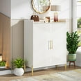thumbnail image 3 of Tribesigns 6-Tier Large Shoe Cabinet , 30 Pairs Wood Entryway Shoe Rack for Hallway, White & Gold, 3 of 5