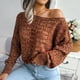 thumbnail image 4 of Top de manga larga de otoño e invierno para mujer, 2022 Top informal de otoño e invierno para mujer Top de punto para mujer Valor inmejorable, 4 of 7