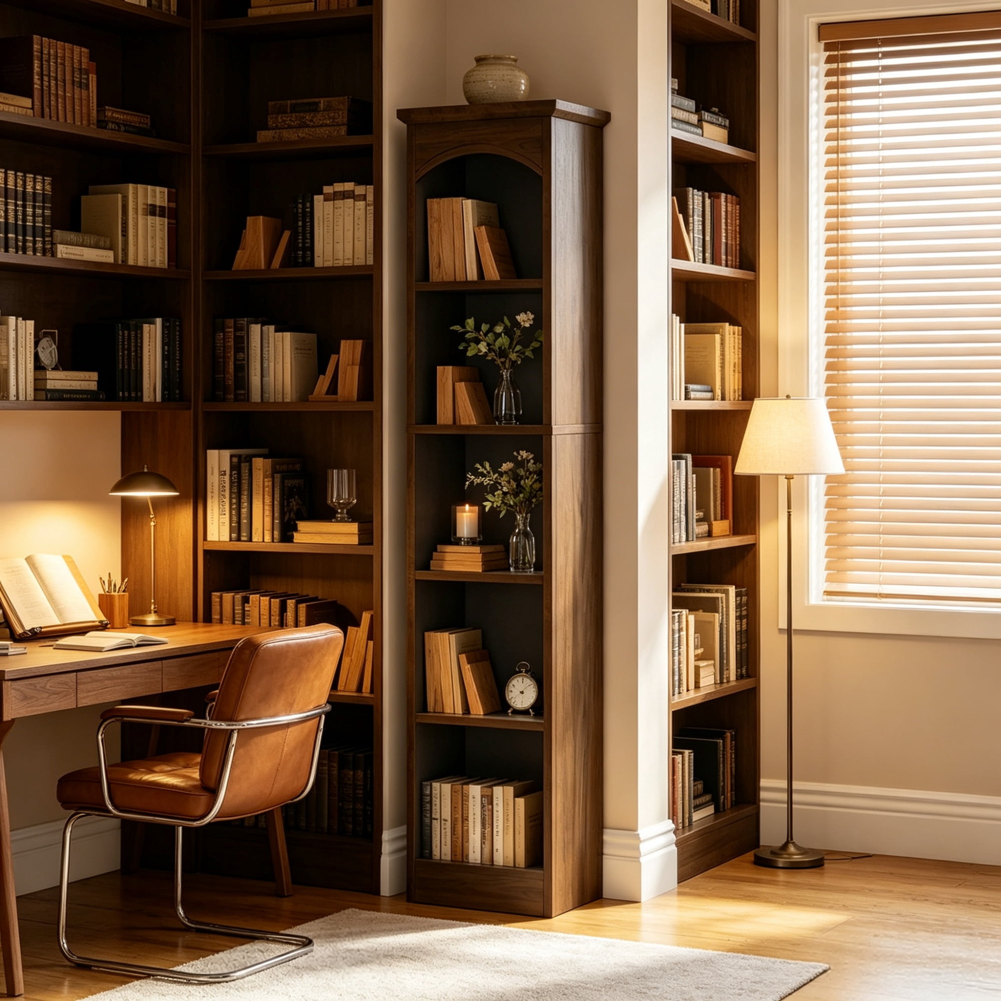 70.9 in 5 Tier Narrow Bookcase Modern Cube Storage Shelf