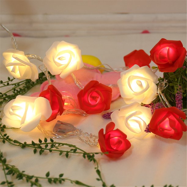 Valentine Decorations String Lights, 20 Led Rose Light Battery Powered