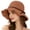 Brown, variant on Womens Wavy Brim Bucket Hat with Thin Ribbon Back Bow for Summer Afternoon Tea Local Fair Stroll Lakefront Walk Wrinkle Resistant Lightweight Casual Hat Khaki