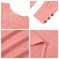 thumbnail image 4 of UVN Fall Blouses for Women V Neck Dressy Casual Shirts Loose Fit Long Sleeve Button Tops, 4 of 7