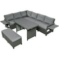 thumbnail image 3 of INCLAKE, 5 Pieces, Outdoor Furniture, PE Rattan Steel Plastic Wood polyester, 3 of 9