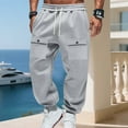 thumbnail image 5 of Havenre Mens Fleece Cargo Sweatpants Heavyweight Elastic Waist Loose Regular Fit Baggy Drawstring Jogger Pants with Multi-Pockets Gray XXXL, 5 of 10