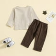 thumbnail image 4 of Durtebeua Toddler Baby Boy Clothes Cute Long Sleeve Sweatshirt Tops and Stretch Pants Fall Winter Outfit Z11-Coffee,4-5 Years, 4 of 7