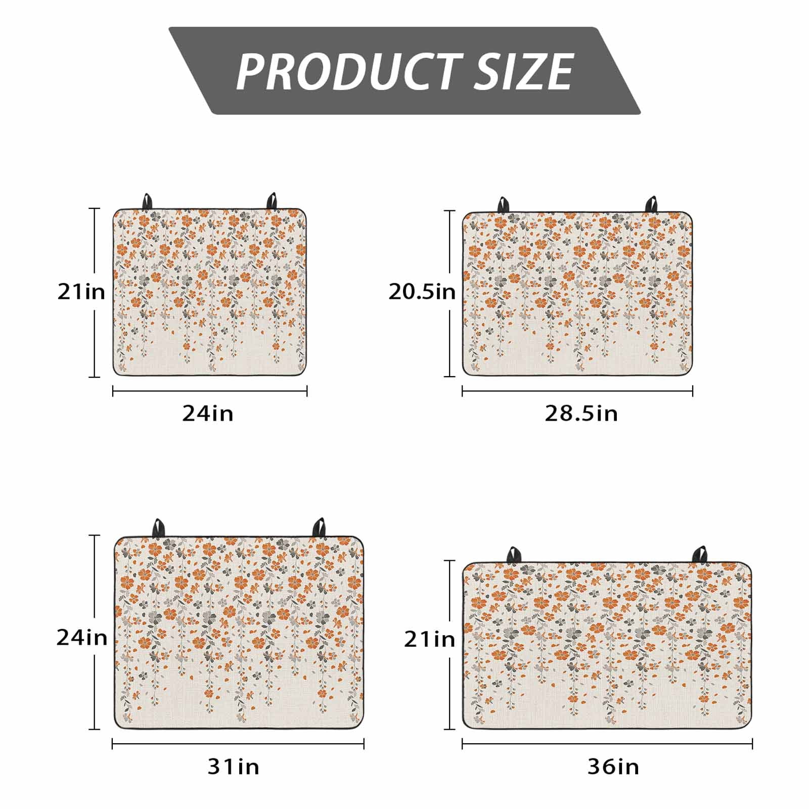 Weeping Flowers Stove Top Cover for Electric Stove,Heat-proof & Non Slip Glass Top Stove Cover Protector,Orange Grey Spring Floral Botanical Rustic Burlap Kitchen Flat Cooktop Rubber Mat 36x21 Inches
