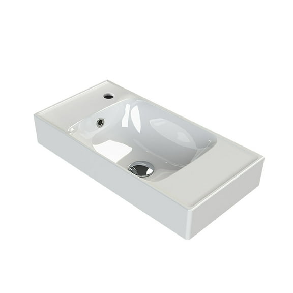 Nameeks Cerastyle 044500-U-One Hole Sharp 23-5/8" Rectangular Ceramic Drop In/Wall Mounted