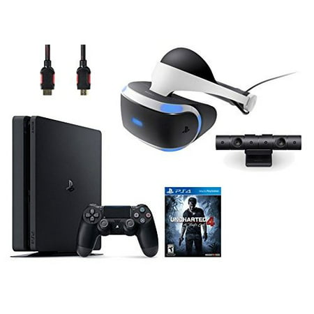 Refurbished PlayStation VR Bundle VR Headset PlayStation Camera PlayStation 4 Slim 500GB Console Uncharted (Best Virtual Reality Headset For Ps4)