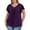 02 Purple, variant on Womens Plus size Top V Neck Short Ruffled Cap Sleeves T Shirts Loose Summer Tops For Women With Neckline Shirred XL-5XL