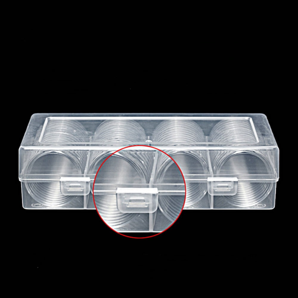 60 Pieces Silver Dollar Coin Case Holder for Collectors 40.6mm Silver Bar Plastic Round Coin Capsules Covers for Silver Bar Coin Collection Supplies, Coin Storage Case Box for Coin Collection