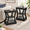 Black-2, variant on Black 2-Pack End Tables with Charging Station, Modern Curved Storage Side Tables