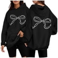 thumbnail image 2 of Chandail à Capuche pour Femmes, Manches Longues, Motif Sportswear, Mode 2025, Décontracté, 2 of 6