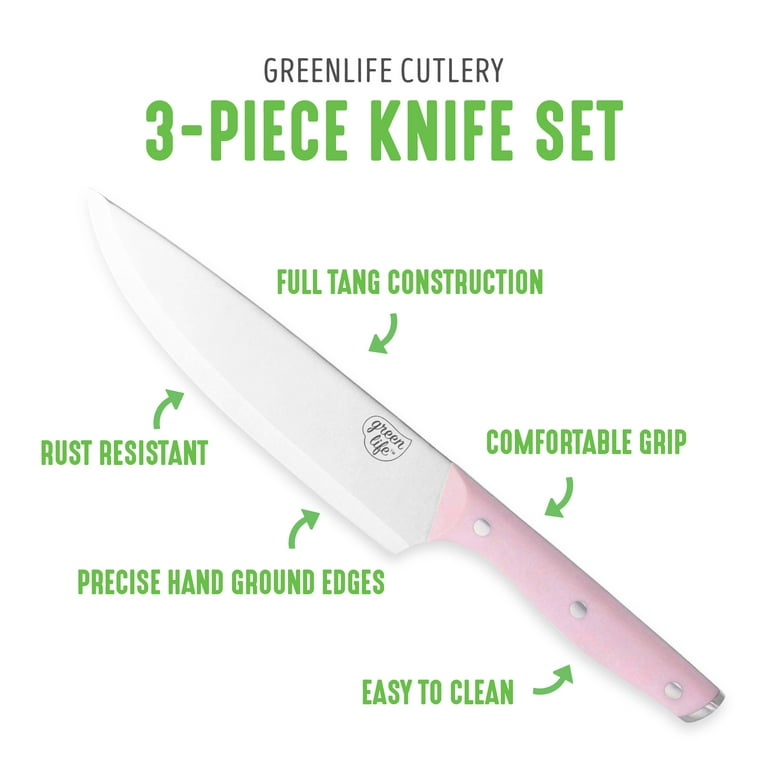 GreenLife Stainless Steel 3-Piece Cutlery Set