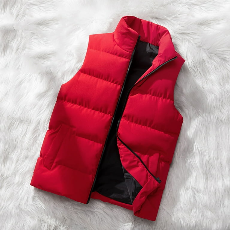 Puffer Vest for Men Fashion 2025 Solid Color Stand Collar