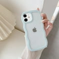thumbnail image 4 of Wave Frame Clear Case for iPhone 12/iPhone 12 Pro 6.1 inch Case Clear,Cute Wave Frame Slim Fit Shockproof Phone Bumper Cover Translucent Soft Pretty Anti-Scratch TPU Case - Baby Blue, 4 of 12