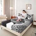 thumbnail image 4 of jejeloiu Chic Leopard Pattern Twin Sheet Sets,Black Gray White Bedding Cheetah Lover 3pcs, 4 of 7