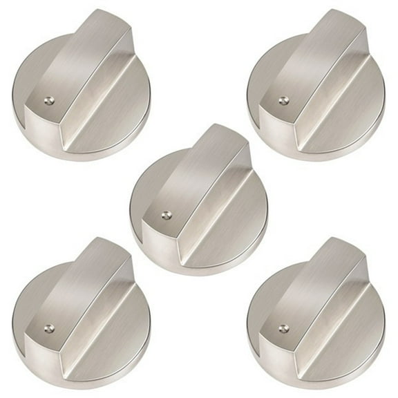5Pcs Universal 6MM Gas Stove Knobs - Metal Cooker Replacement Control Switch for Most Kitchen Appliances
