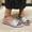 Gray, variant on mtvxesu Women Casual Summer Lightweight Satin Slippers - Open Toe Non-Slip Sandals for Indoor & Outdoor Wear Comfortable Round Toe Fashion Slippers in Multiple Sizes 1 Pair
