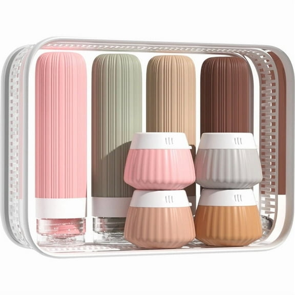 Amaopus 8 Pack Travel Bottles for Toiletries - Tsa Approved Travel Size Toiletries - Travel Container for Toiletry - Travel Essentials Clear Bag -Leak Proof Silicone Squeezable Creams Jars(90ML 40ML)