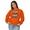 thumbnail image 4 of Finding Tracks Taking Racks Hunting Unisex Plus Fleece Graphic Sweatshirt Brisco Brands 2X, 4 of 5