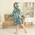 thumbnail image 4 of FORMRS Niños Bathrobe Unisex Hooded Robe Soft Plush Pajamas Sleepwear, Size 2-3T, Retro Tree, 4 of 7