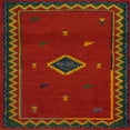thumbnail image 1 of Ahgly Company Machine Washable Indoor Square Abstract Red Area Rugs, 5' Square, 1 of 7