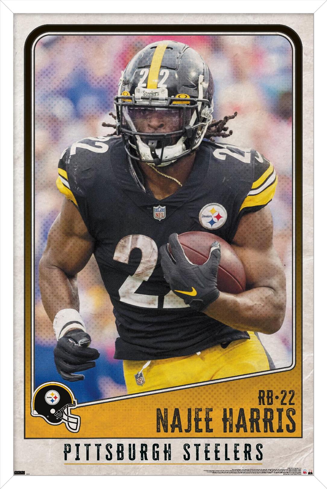 NFL Pittsburgh Steelers - Najee Harris 22 Wall Poster with Magnetic Frame,  22.375' x 34'