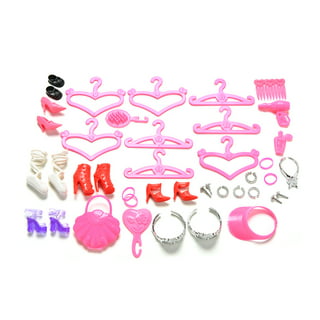 20 Pcs/Set Pink Color Clothes Hangers Bowknot Design Dress 1/6 Clothes  Accessories For Barbie Doll Hangers Girls' Kids DIY Toy