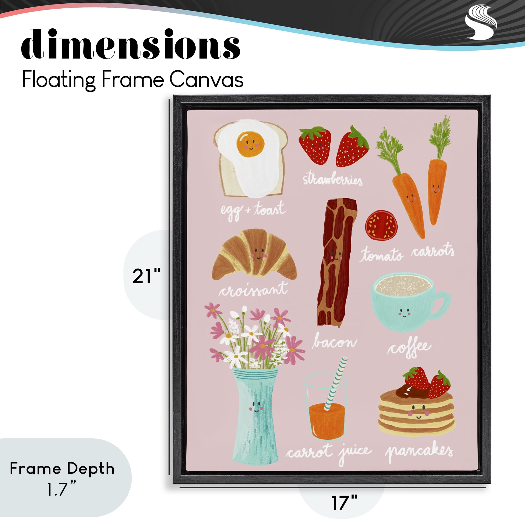 Stupell Industries Lush Summer Breakfast Black Framed Floater Canvas Wall Art, design by Metka Hiti