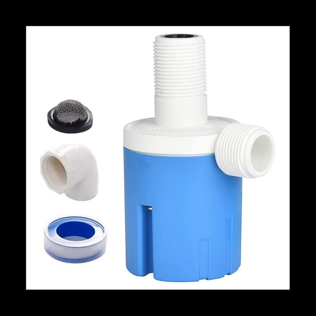 Fully Automatic Water Level Control Float Valve Auto Shut Off Ball Mini Float Valve Automatic Water Level Controller,1 x Water Level Control Float Valve 1 x Filter 1 x PTFE tape 1 x elbow,Blue