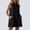 *Black, variant on ClodeEU Women's Sleeveless Collared Shirt Dress, Casual Solid Color Ruffled Hem Tunic Mini Dress Black,Women's Plus L