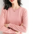 thumbnail image 6 of Dowegor Light Sweaters for Women Long Sleeve Crew Neck Lightweight Soft Knitted Pullover Knitted Blouse Light Sweater Cotton Sweater Cotton Sweaters for Women Pink L(), 6 of 6
