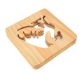 thumbnail image 2 of Luz nocturna tallada en madera con forma de dinosaurio, lámpara LED con cuentas, luz suave, protección para los ojos, luz nocturna hueca para niños, 2 of 14