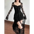 thumbnail image 4 of Black Dress With Square Neck And Bell Sleeves, 4 of 22